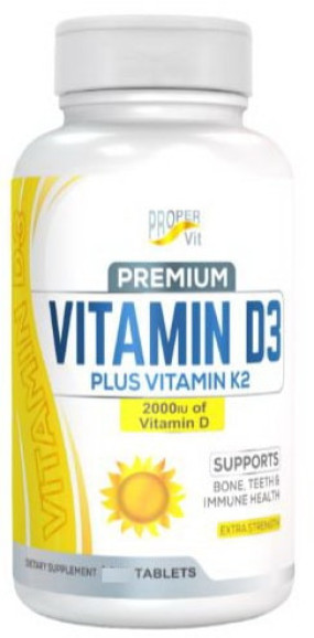 Vitamin D3 2000 IU + K2 Витамины и минералы, Vitamin D3 2000 IU + K2 - Vitamin D3 2000 IU + K2 Витамины и минералы